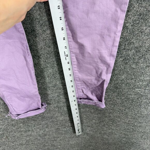 Seven7 Jeans Women 8 Purple Denim Light Wash Mid Rise Ankle Skinny Cuffed - Picture 5 of 8